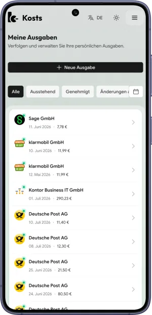 Kosts Mitarbeiter-Portal auf einem Smartphone